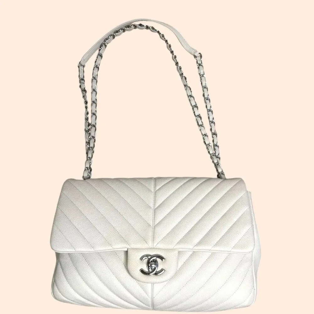 Chanel Chevron Large Puffy Flap Bag